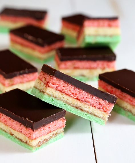 Gluten Free Rainbow Cookies | Great gluten free recipes for every occasion. Rainbow Cookies Recipe, Gluten Free Holiday Cookies, Italian Rainbow Cookies, Gluten Free Holiday, Clean Baking, Rainbow Cookies, Best Gluten Free, Best Gluten Free Recipes, Gluten Free Sweets