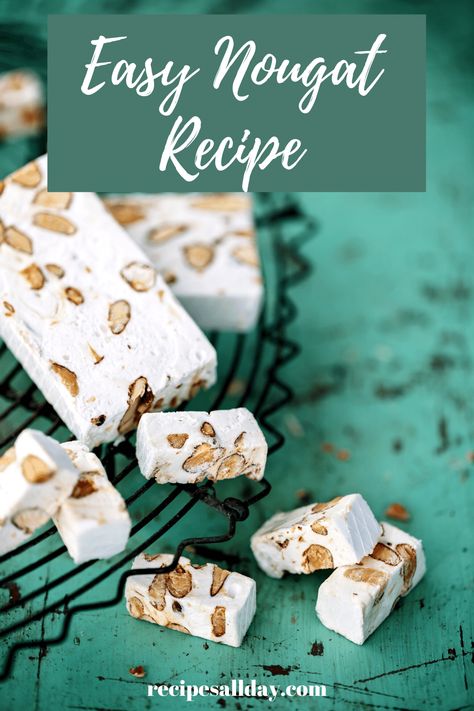 Nougat Recipe, Kolaci I Torte, Candy Recipes Homemade, Homemade Sweets, Christmas Candy Recipes, God Jul, Lost 100 Pounds, Homemade Candies, Fudge Recipes