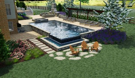 How Much Does an Infinity Pool Cost? Considering the Price and Possibility in Northern Virginia Infinity Pool Backyard, Pool Design Modern, Luxurious Backyard, Pool Cost, Edge Pool, Cheap Pool, Pool Prices, Pool Backyard, Pool Landscape Design