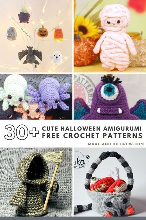 Diy Eyeballs, Crochet Spiders, Cutest Amigurumi, Crochet Halloween Patterns Free, Crochet Halloween Decorations, Spooky Crochet, Candy Alternatives, Crochet Pumpkins, Fall Crochet Patterns