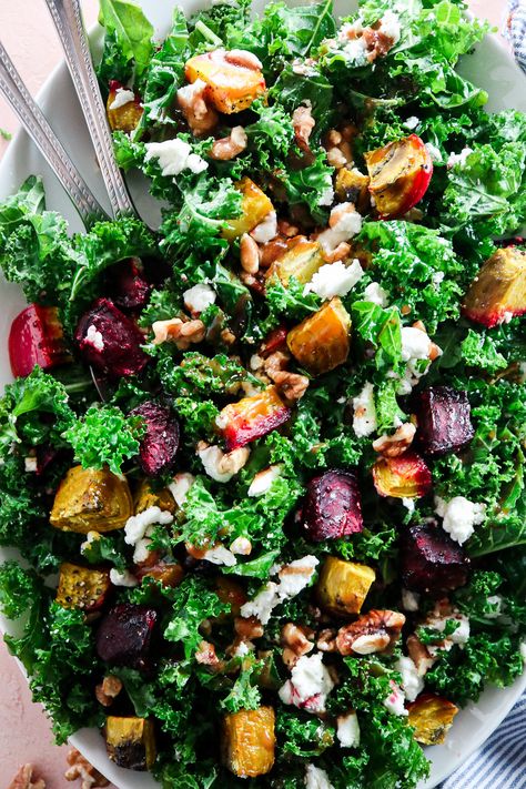 Chop Salads, Kale And Goat Cheese, Beet Goat Cheese Salad, Simple Balsamic Vinaigrette, Salad With Goat Cheese, Beet And Goat Cheese, Roasted Beet Salad, Goat Cheese Recipes, Csa Recipes