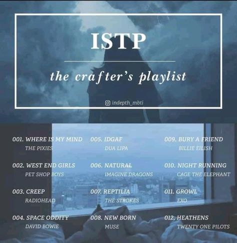 Istp Mbti Playlist, Istp Female, Istp Aesthetic, Personality List, Istp Personality, Meyers Briggs, Intp T, Infj Mbti, The Heist