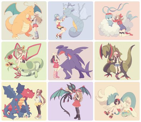 Pokégirls, Dragons, and Flowers | Pokémon | Know Your Meme Dragon Type Pokemon Wallpaper, Dragon Type Pokemon Art, Pokemon Dragon Trainer, Pokemon Dragon Type, Fantasy Apocalypse, Dragon Types, Pokemon Human, Dragon Type Pokemon, Pokémon Trainers