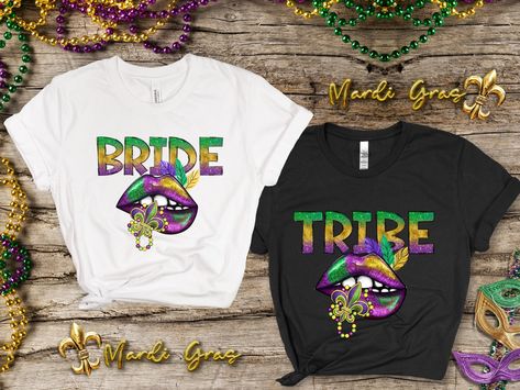 Mardi Gras Shirts For Women, Mardi Gras Bachelorette Party, Matching Shirts For Friends, Mardi Gras Bachelorette, Mardi Gras Shirts, New Orleans Bachelorette, Birthday Party Shirts, Couples Shirts, Mardi Gras Shirt