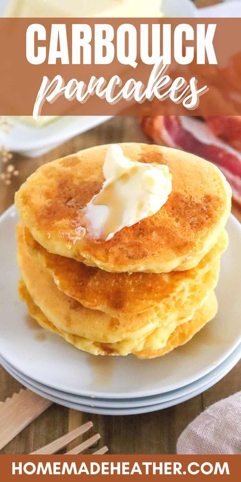 Carbquick Pancake Recipe Carb Quick Pancakes, Carbquick Pancakes, Carbquik Pancakes, Optavia Breakfast, Carbquik Recipes, Quick Pancakes, Sugar Free Pancakes, Pancakes For One, Banana Pancakes Recipe