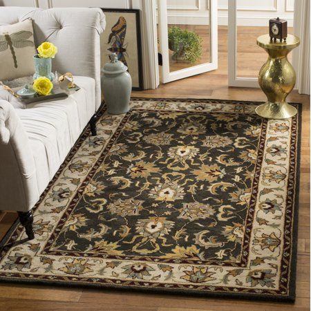 Safavieh Heritage Hyde Traditional Area Rug or Runner, Multicolor Rugs And Mats, Ivory Area Rug, Heritage Collection, Black Rug, Traditional Area Rugs, Hand Tufted Rugs, White Area Rug, Online Home Decor Stores, Home Rugs