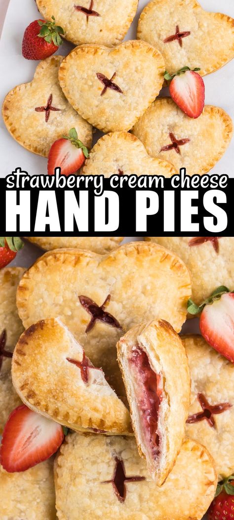 Strawberry Cream Cheese Hand Pies are sweet, fruity hand-held desserts that are so easy to make and are perfect with a scoop of ice cream! #BreadBoozeBacon #strawberry #creamcheese #handpie #strawberrypie #strawberryhandpie #dessert #memorialday #4thofjuly #laborday #cookout Handheld Desserts, Cream Cheese Hand Pies, Cheese Hand Pies, Strawberry Hand Pies, Pie Crust Uses, Bread Booze Bacon, Strawberry Crisp, Scoop Of Ice Cream, Apple Pie Bites