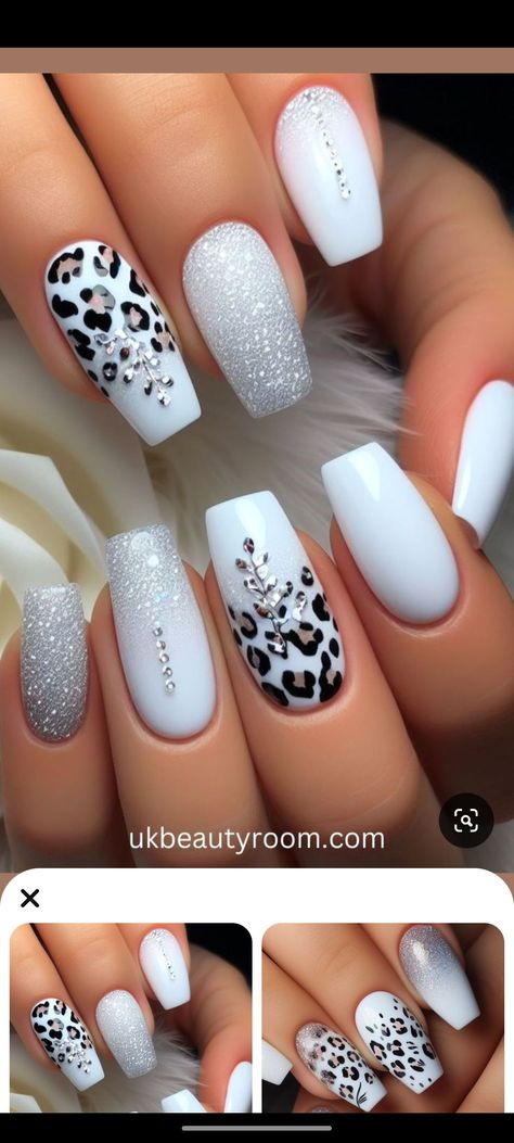 Nails Training, Leopard Nail Designs, Classy Nail Art Ideas, Animal Print Nails Art, Wow Nails, Leopard Print Nails, Beauty Nails Design, Nails White, Animal Print Nails