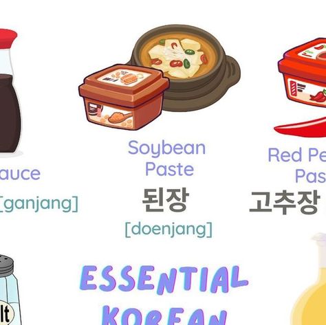 Korean Seasoning, Soybean Paste, Speak Korean, Red Pepper Paste, Pepper Paste, Learning Korean, How To Speak Korean, Learn Korean, Language Learners