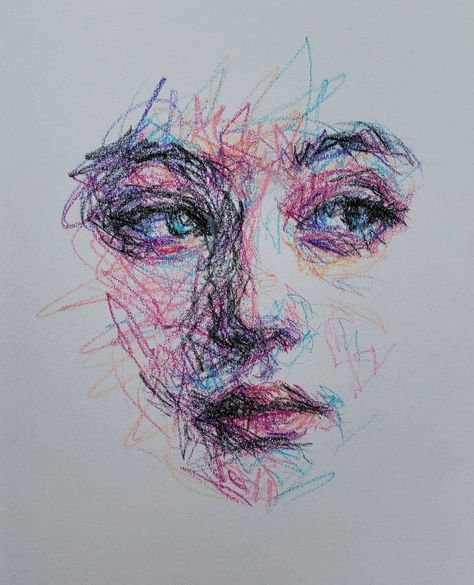 Portrait Drawing Abstract, Liz Y Ahmet, Sketchbook Sketch Ideas, Non Traditional Self Portraits, Creative Portrait Drawing, Artist Drawing Sketches, Two Face Sketch, Creative Portraits Drawing, Art Sketches Color