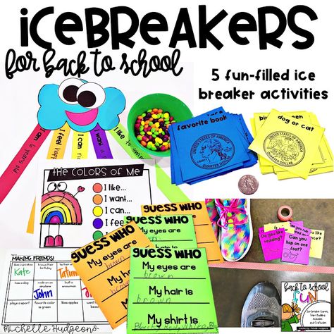 Back to School ice breakers, team building, goal setting and fun Smitten With First Kindergarten Ice Breakers, Back To School Ice Breakers, School Ice Breakers, School Icebreakers, Collaborative Classroom, School Pack, Icebreaker Activities, First Day Of School Activities, School Week