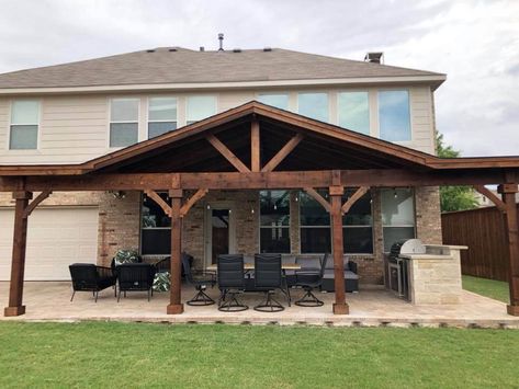 shed w gable 26 Patio Overhang Ideas, Gable Patio, Patio Cover Ideas, Backyard Entertaining Space, Building A Shed Roof, Gabled Roof, Covered Patio Design, Outdoor Covered Patio, Porch Remodel