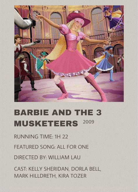 Barbie 3 Musketeers, Barbie Movies List, Barbie And The Three Musketeers, Barbie Poster, Movie Character Posters, Animated Movie Posters, 3 Musketeers, Barbie Sets, Three Musketeers