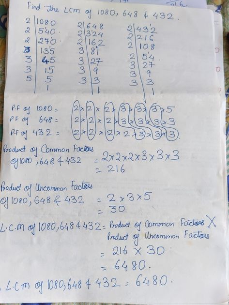 HCF & LCM SOLVED SUMS Lcm Worksheet, Hcf And Lcm, Colourful Notes, Easy Math Worksheets, Math Vocabulary Words, Prime Factorization, Easy Math, Sixth Grade Math, Colorful Notes