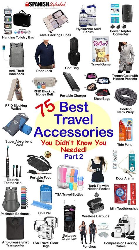 You'll love these must-have travel accessories! These travel essentials will definitely make your trip so much more comfortable. Don't forget to put them on your packing list or at least check them out to see if you already have them. You will want to pack these travel gadgets for international travel. This is a list of the Best Travel Accessories for international travel.  #traveltipspacking  #traveltips #travel #packinglist #packingtips #packing Gadgets Techniques, Fesyen Korea, Gadget Tecnologici, Must Have Travel Accessories, Unique Travel Gifts, Best Travel Gifts, Restaurants In Paris, Inspector Gadget, Best Travel Accessories