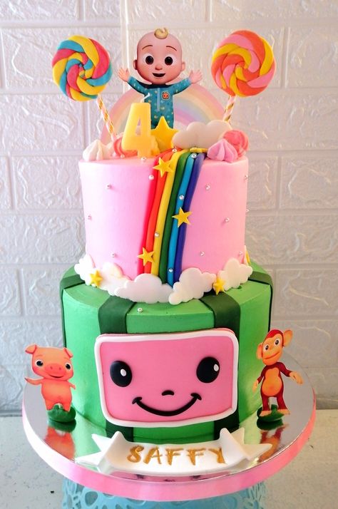 Cocomelon Cake Ideas For Girl, Cocomelon Cake Ideas, Zoo Birthday Cake, Cocomelon 2, Birthday Party For Boys, Boys 2nd Birthday, Cocomelon Theme, Cocomelon Cake