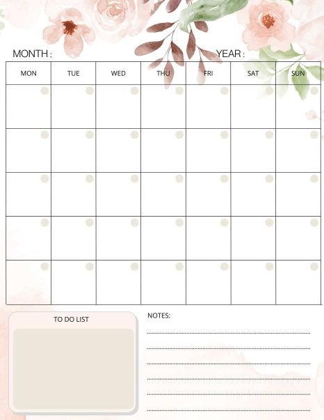 FREE Undated Calendar Printable To Download d Aesthetic Monthly Planner, Business Planner Organization, Student Planner Organization, Planer 2024, Planner Monthly Layout, Free Planner Pages, Free Printable Calendar Templates, Undated Calendar, Life Planner Organization