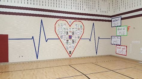 Physical Education Makes Your Heart Race Image Physical Education Bulletin Boards, Pe Bulletin Boards, Health Bulletin Boards, Elementary Physical Education, Elementary Pe, Physical Education Lessons, Pe Activities, Pe Lessons, Pe Ideas