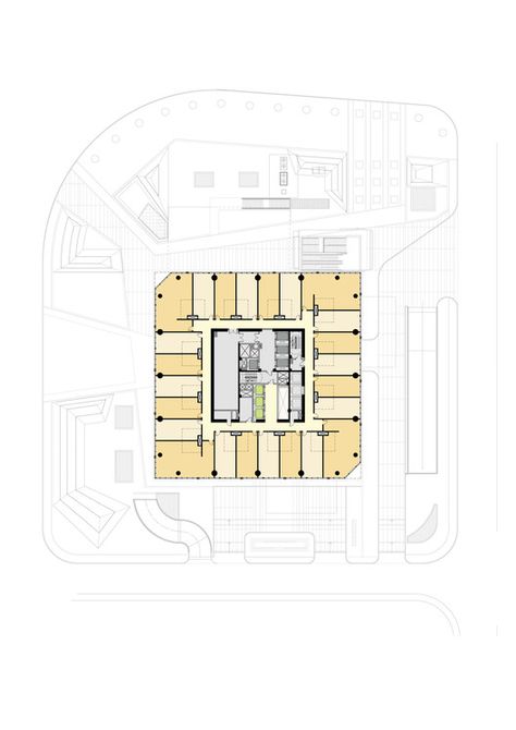 R&F Yingkai Square,Floor Plan Square Floor Plans, Office Floor Plan, Hotel Floor Plan, Hotel Floor, Hotel Plan, Office Tower, Office Floor, Tower Design, Hotel Architecture