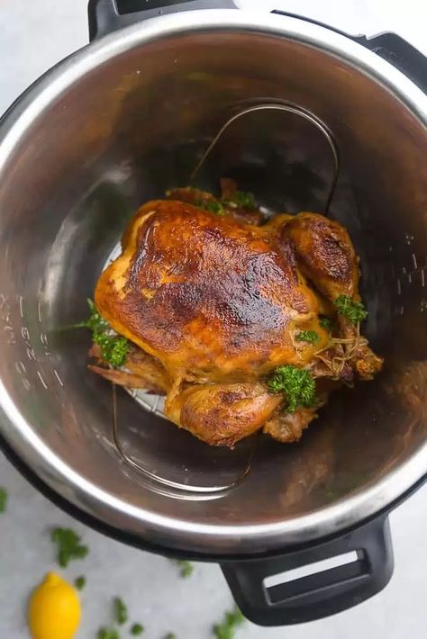 Whole Chicken In Instant Pot, Whole Chicken Recipes Instant Pot, Instant Pot Rotisserie Chicken, Chicken In Instant Pot, Chicken Recipes Instant Pot, Instant Pot Whole Chicken, Chicken Sitting, Rotisserie Chicken Recipe, Chicken Rotisserie