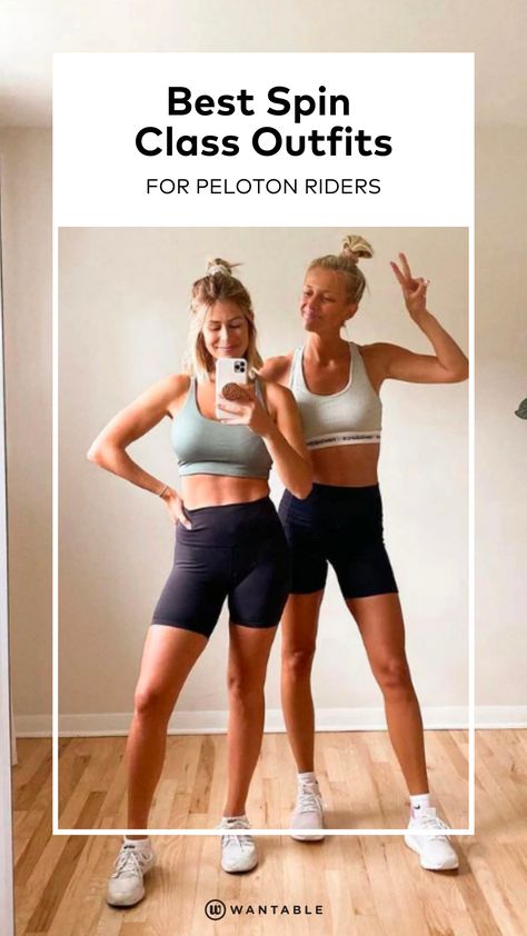 We rounded up the best spin class outfits, for whether you’re packing up your gym bag and heading to the studio or hopping on your Peloton to ride at home. Cute Spin Class Outfits, Spin Workout Outfits, Spin Outfits Women, Cycling Class Outfit, Spin Outfit Workout, Cycle Class Outfit, Indoor Cycling Outfit, Peloton Outfits, Spin Class Outfit