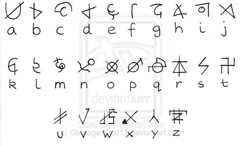 Demon Language, Enochian Alphabet, Fancy Fonts Alphabet, Witches Alphabet, Demon Symbols, Ancient Alphabets, Different Alphabets, Alphabet Code, Alphabet Symbols