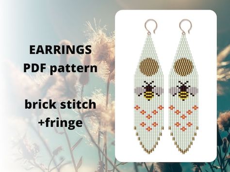 Bead Weaving For Beginners, Fringe Earring, Seed Bead Pattern, Motifs Perler, Seed Beading, Brick Stitch Earrings, Seed Bead Tutorial, Beaded Earrings Patterns, Bead Pattern