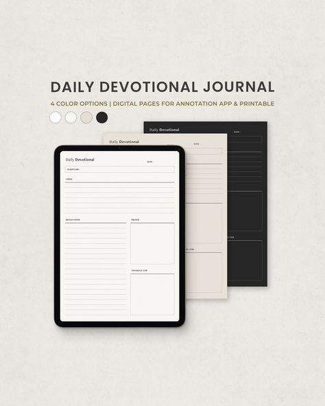 Daily Devotional Journal, Faith Planner, Bible Study Notes, Prayer Journal Digital Template for Goodnotes on Ipad, Printable Letter PDF https://etsy.me/3LVBlru #faithplanner #biblestudynotes #prayerjournal #dailydevotional #christiannotebook #gratitudejournal Digital Bible Study Template, Digital Bible Journaling Ipad, Devotional Journal Ideas Design, Devotional Template, Student Daily Planner, Prayer Journal Template, Faith Planner, Simple Daily Planner, Planner Writing