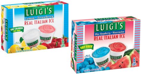 Luigi's Italian Ice Sugar Free Italian Ice, Italian Ice Recipe, Snack Hacks, Vegan Gluten Free Desserts, Sleepover Food, Themed Desserts, Italian Ice, Candy Brands, Chicken Meal Prep