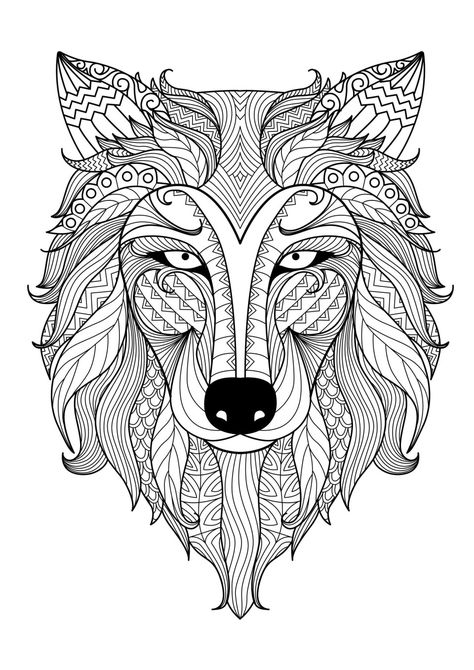 25+ Inspiration Image of Animal Mandala Coloring Pages - entitlementtrap.com Mandala Wolf, Wallpaper Hippie, Wolf Colors, Mandalas Painting, Pattern Coloring Pages, Detailed Coloring Pages, Free Adult Coloring Pages, Mandalas Drawing, Mandala Coloring Books