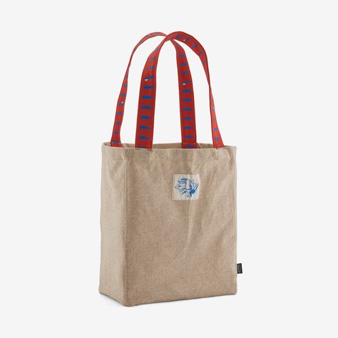 This 100% recycled tote is made of scraps from our Uprisal styles. By utilizing fabric scraps and recycled bottles, we reduce our reliance on virgin raw materials. Made in a Fair Trade Certified™ factory. | Patagonia Recycled Market Tote in Classic Tan - Tote Bags Patagonia Style, Tan Tote Bag, Recycled Tote, Diy Purse, Ceramics Ideas Pottery, Cute Little Things, Sewing Lessons, Market Tote, Recycled Bottles