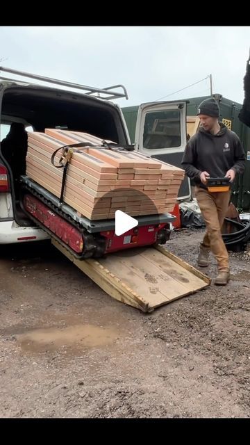 Oli Carter on Instagram: "@trackedcarriers GAME CHANGER 💪. This little electric remote controlled tracked carrier can carry 2.2tons into any location, with attachments for a crane and tow hitch it is revolutionising how we work, smarter not harder 👊. #adventurousjoinery #timberframing #trackedcarrier #electric #robot #woodworking #hamdmade #timberframe #forwardthinking #worksmarternotharder #landscaping #machine #toolsofthetrade #tool #remotecontrol" Lake House Food Ideas, Work Smarter Not Harder, Diy Science, Tow Hitch, Smarter Not Harder, Lake Food, Front Yard Landscaping Simple, Wooden Pallet Projects, Beginner Knitting Projects