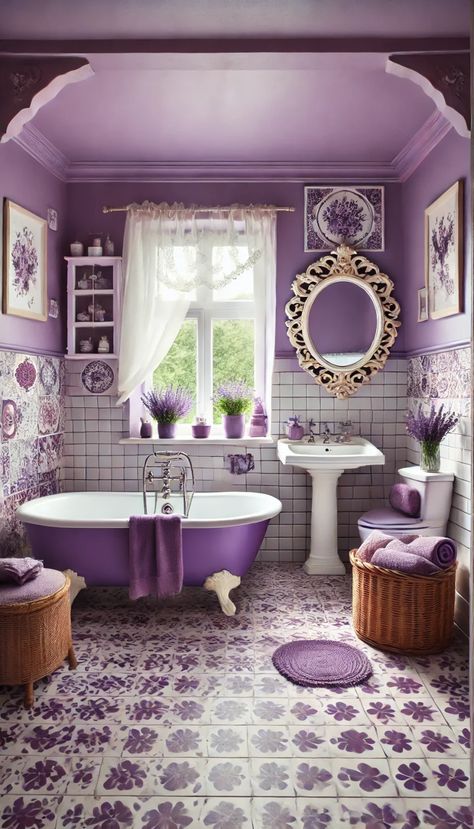 🟣 20+ Stunning Purple Bathroom Decor Ideas That Will Make You Redecorate Today! 💜✨ Purple Bathroom Decor Ideas, Bathroom And Shower Ideas, Sage Bathroom, Lilac Bathroom, Purple Colour Shades, Lavender Bathroom, Purple Bathroom Decor, Purple Bathroom, Purple Bathrooms