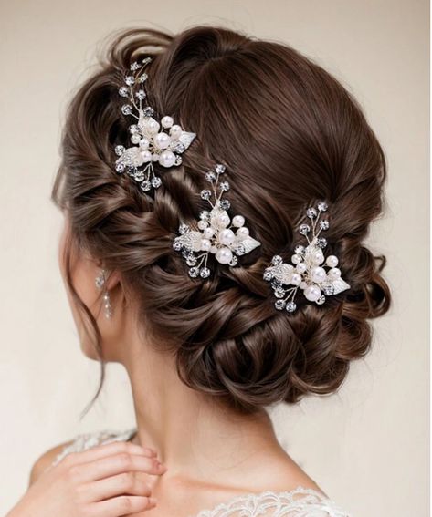 Bun Hairstyles For Wedding, Bridesmade Hair, Boho Tiara, Wedding Day Hair, Hairstyles For Wedding, Wedding Bun Hairstyles, Engagement Hairstyles, Wedding Hair Up, Romantic Wedding Hair