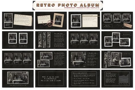 Retro Photo Album PPT Template #Album#Photo#Retro#PPT Scrapbook Powerpoint, Photo Album Template, Mẫu Power Point, Album Template, Digital Photo Album, Vintage Photo Album, Powerpoint Slide Designs, Photo Presentation, Photo Album Design