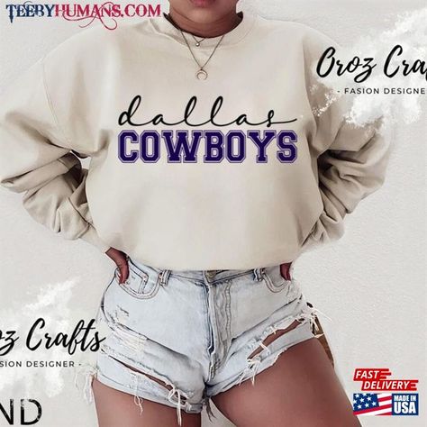 Dallas Cowboys Shirt Ideas, Cowboy Football, Dallas Cowboys Sweatshirt, Dallas Cowboys Tshirts, Football Crewneck, Dallas Cowboys Shirts, Cowboy Games, Sporty Spice, Dallas Cowboy