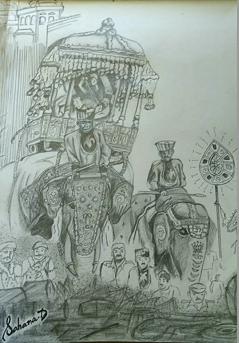 #Mysurudasara # 🙏🐘🙏😍😍#Mysore Dasara Drawing, Mysore Dasara, Pencil Sketches Easy, Elephant Images, Acrylic Pouring Art, Doodle Art Designs, Pouring Art, Spring Aesthetic, Sketches Easy