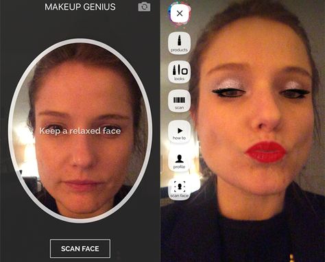 Did you know that there are a number of apps out there that promise to give you believable makeovers? Yes: As in, actually apply virtual makeup to a picture of your face. It sounded too good (and fun) to be true. I decided to investigate, trying out four free makeup apps. Here's what I discovered. App #1: Modiface MakeUp After aligning dots (for guidelines) on your lips, eyes, and brows, Modiface allows you to do a virtual makeover by selecting from a wide range of cosmetics — foundation, ey... Virtual Makeup, Makeup App, Smart Mirror, Apply Makeup, Free Makeup, Mirror Mirror, Makeup Brands, How To Apply Makeup, My Phone