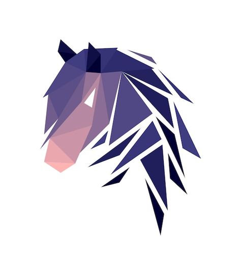 Vector illustration in graphic stylevect... | Premium Vector #Freepik #vector #polygonal-animal #horse-logo #geometric-animal #black-polygon Geometric Horse Drawing, Polygon Art Animal, Geometric Horse, Polygon Design, Logo Geometric, Polygon Art, Black Paper Drawing, Geometric Vector, Horse Logo