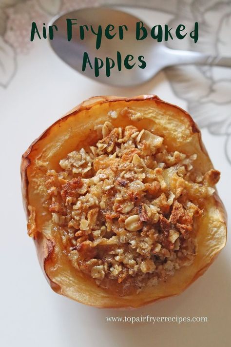 Air Fryer Baked Apples Air Fryer Baked Apples, Quick Apple Dessert, Healthy Apple Desserts, Air Fryer Recipes Dessert, Apple Recipes Healthy, Air Fryer Recipes Snacks, Baked Apple Recipes, Healthy Air Fryer, Low Fat Snacks