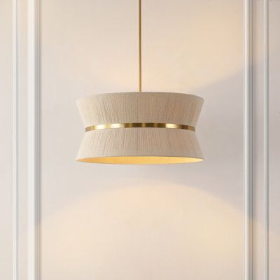 This 4-light chandelier adds a striking focal point to your dining room or entryway. Crafted from iron with brass accents, it showcases an angled design with a rope shade that diffuses light in a warm, inviting manner. The beige and gold hues of the shade complement a variety of decor styles, from coastal to rustic. This fixture includes four LED Edison bulbs, providing a gentle, amber glow. With its adjustable length and sloped ceiling compatibility, this chandelier offers versatile installatio Angled Ceiling Lighting, Austin House, Rope Chandelier, Coastal Lighting, Modern Remodel, Modern Lighting Chandeliers, House Vibes, Mudroom Design, Edison Bulbs