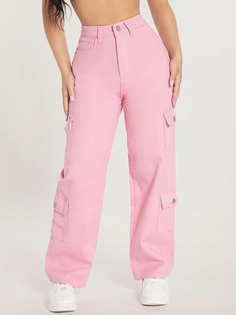 Pink Boyfriend Jeans, Jean Rose, Boyfriend Jeans Outfit, Jeans Rosa, Boyfriend Pants, Distressed Mom Jeans, Women Cargo Pants, Denim Cargo Pants, Zipper Jeans