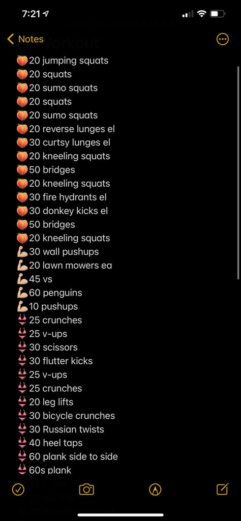 booty focused workout Workout Notes, Kneeling Squat, Notes App, Flutter Kicks, Bicycle Crunches, Donkey Kicks, Heel Tap, Sumo Squats, Reverse Lunges