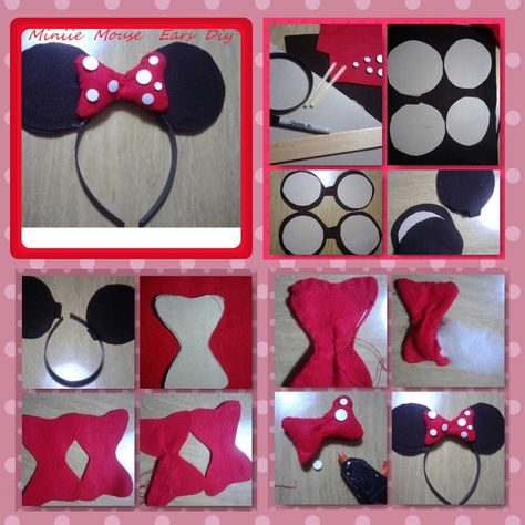 reciclamos pedasitos de fieltro, un poco de carton y una deadema vieja para hacer unas orejas de Minnie Mouse Mickey Minnie, Diy Costumes, Minnie Mouse, Baby Shower