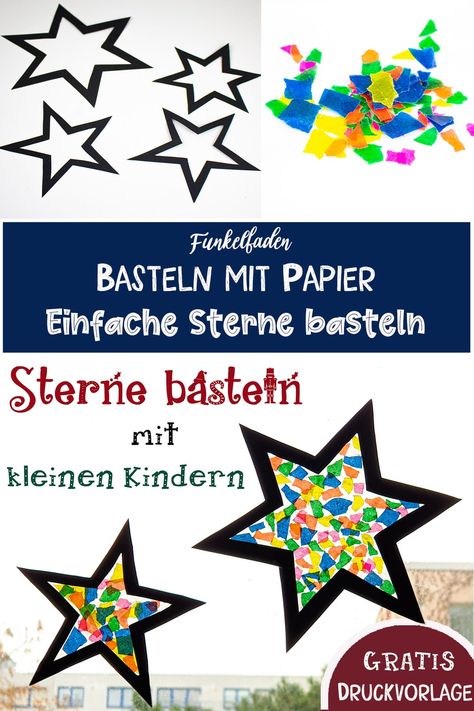 Funkelfaden Bastelbuch - Sterne basteln aus Papier für Kleine 3 Winter Kindergarten, Christmas Crafts For Kids To Make, Paper Flower Wall, Christmas Crafts For Kids, Christmas Advent, Crepe Paper, Paper Decorations, Paper Crafts Diy, Diy Paper