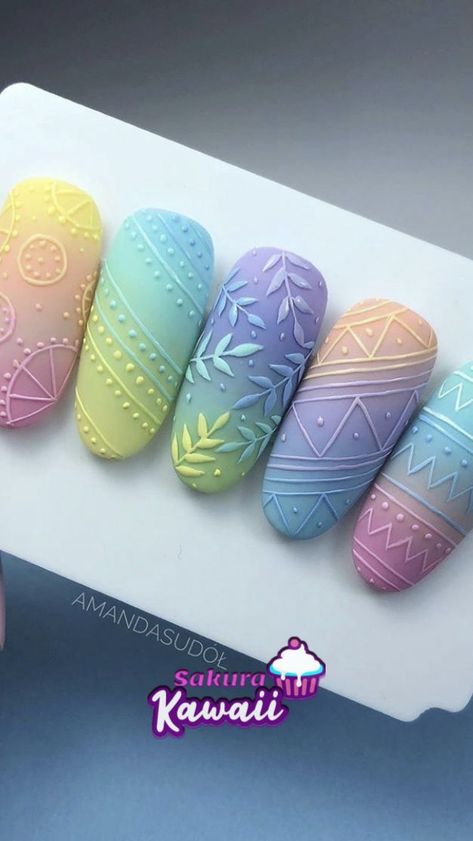 Feet Nail Design, Easter Nail Designs, Easter Nail Art, Sweater Nails, Nail Art Designs Diy, Nail Art Designs Videos, Spring Nail Art, Easter Nails, Gradient Nails