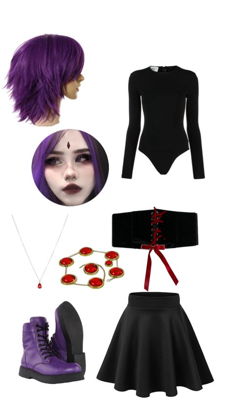 Cosplay idea for raven from teen titans go Teen Titans Raven Costume, Teen Titans Go Costume, Beast Boy Costume, Raven Teen Titans Cosplay, Teen Titans Outfits, Raven Halloween Costume, Starfire Costume, Raven Outfits, Teen Titans Cosplay