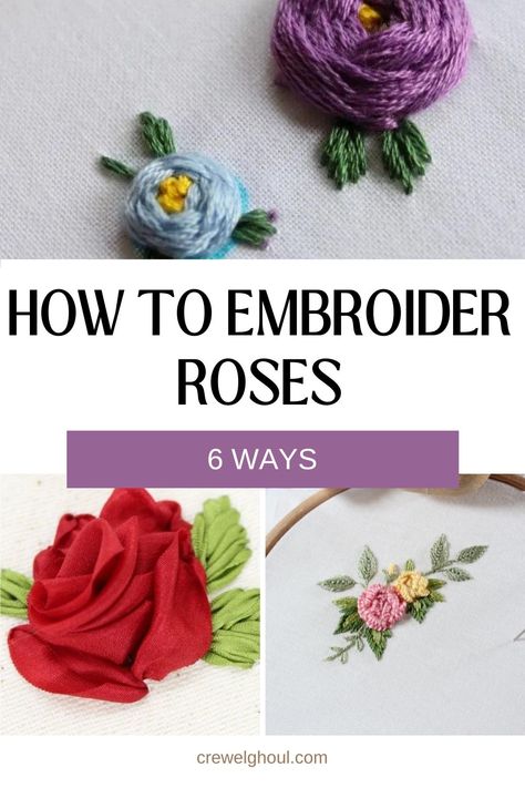 Embroidery Running Stitch, Embroidery Sweater Diy, Embroidery Stitches Flowers, Hand Stitching Techniques, Rose Embroidery Pattern, Custom Made Hats, Pin Cushions Patterns, Embroidered Roses, Embroidery Sweater