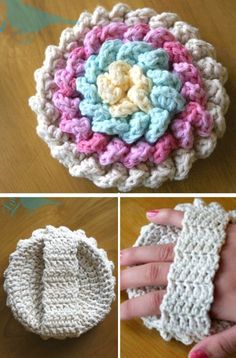 Crochet Shower Scrubbie, Crochet Pattern Scrubbies, Crochet Flower Scrubby Free Pattern, Crochet Back Scrubby Free Pattern, Flower Face Scrubbies Crochet, Scrubby Yarn Crochet, Reusable Crochet Face Scrubbies, Crochet Bathroom, Crochet Bodies