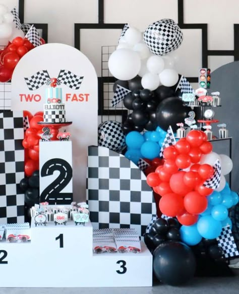 TWO FAST Birthday Party Ideas | Photo 3 of 6 | Catch My Party 6th Birthday Party Ideas, Two Fast Birthday Party, Two Fast Two Furious, Two Fast Birthday, 6th Birthday Party, 2nd Birthday Party For Boys, Car Birthday Party, Cars Birthday Invitations, Car Birthday Theme